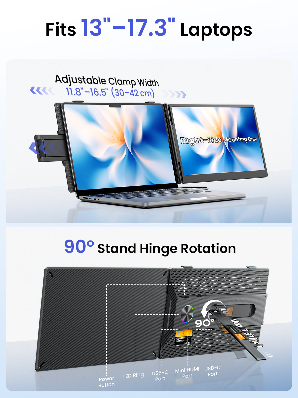 ANYKING A6 | 14" Single Screen Extender | 13–17.3" Laptops