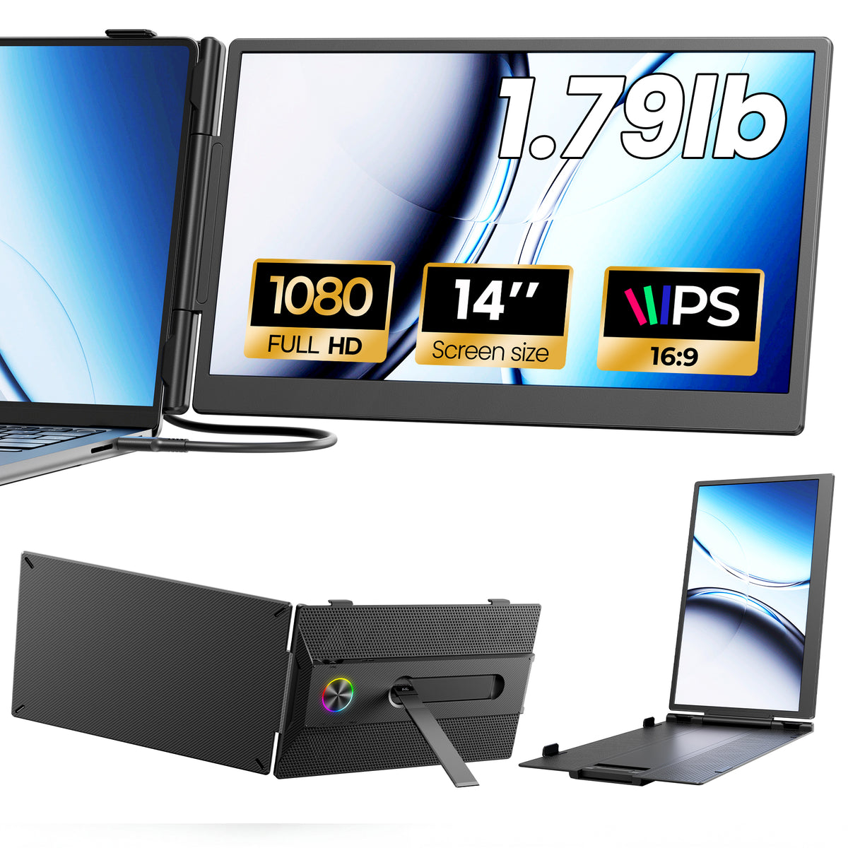 ANYKING A6 | 14" Single Screen Extender | 13–17.3" Laptops