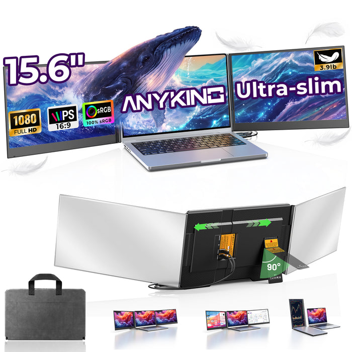 ANYKING P7 | 15.6" Dual Screen Extender | 13–17.3" Laptops