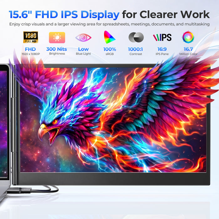 ANYKING P7 | 15.6" Dual Screen Extender | 13–17.3" Laptops