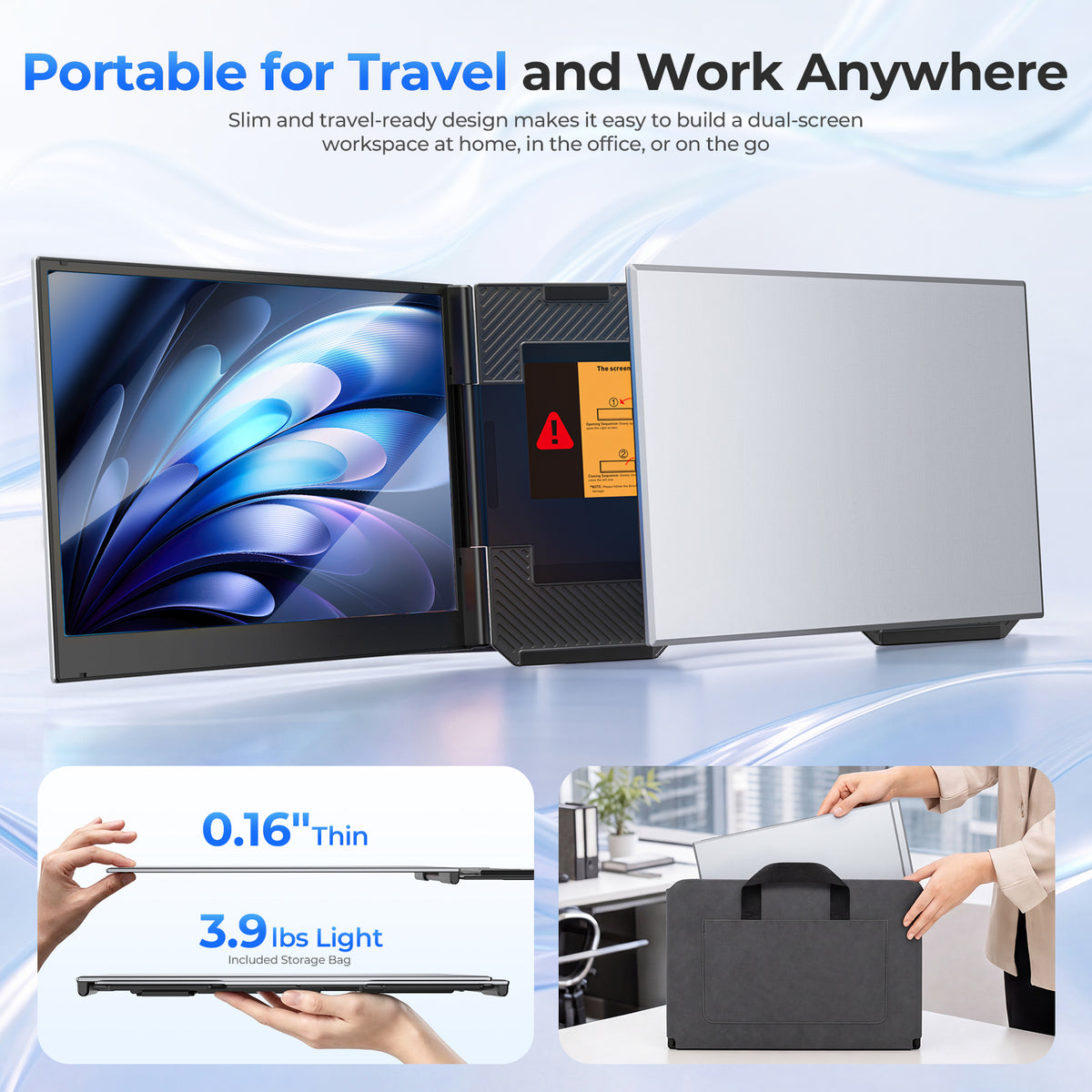 ANYKING P7 | 15.6" Dual Screen Extender | 13–17.3" Laptops