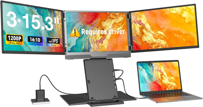 ANYKING Z3 | 15.3" Triple Screen Extender | Integrated Workstation
