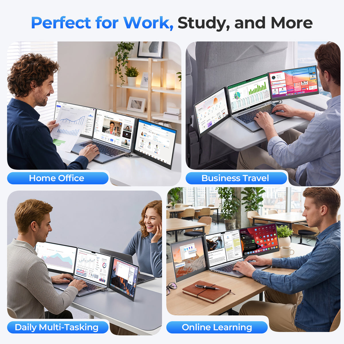ANYKING P7 | 15.6" Dual Screen Extender | 13–17.3" Laptops